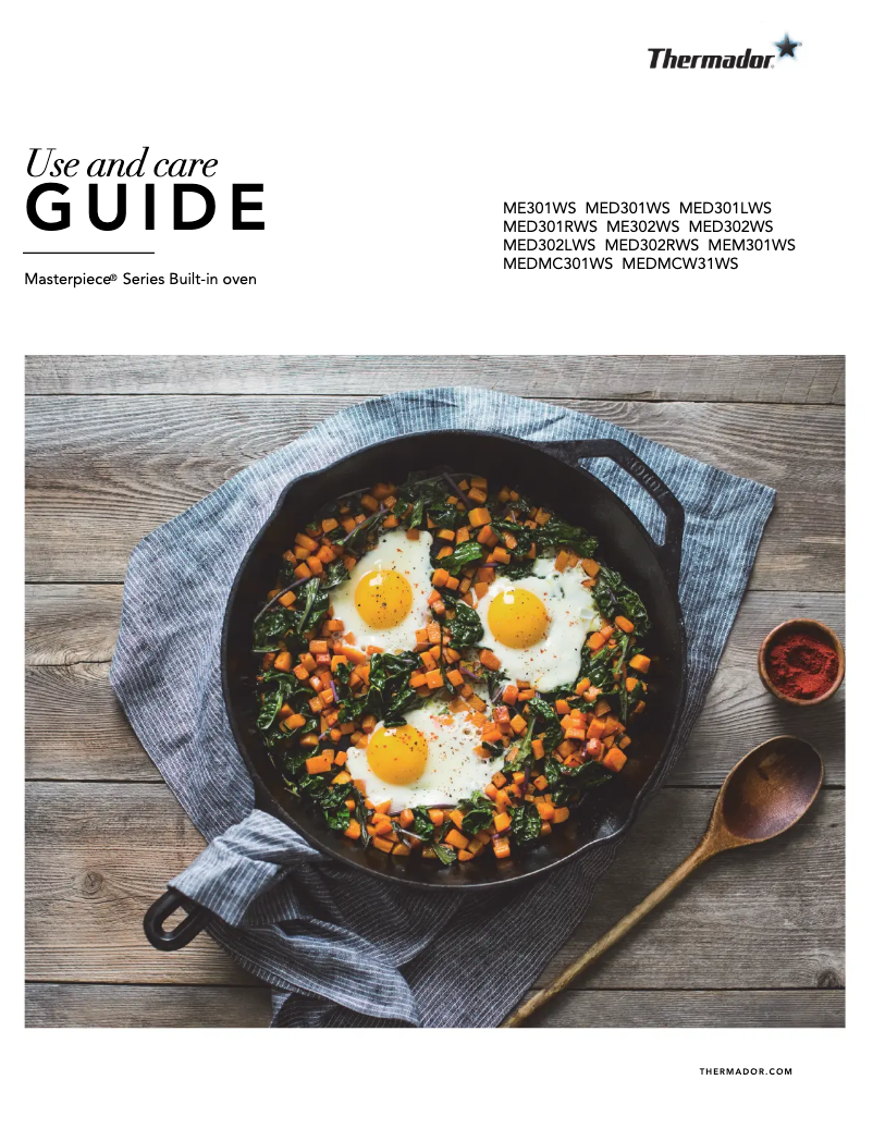 Page 1 de la notice Manuel d'utilisation et d'entretien Thermador MED301WS