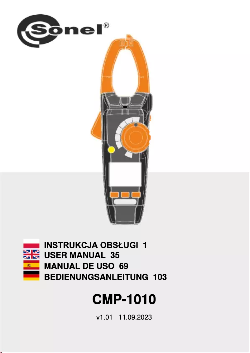Página 1 del manual Manual de usuario Sonel CMP-1010