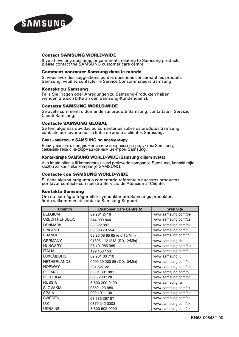 Page 1 de la notice Manuel utilisateur Samsung PPM50M6HS