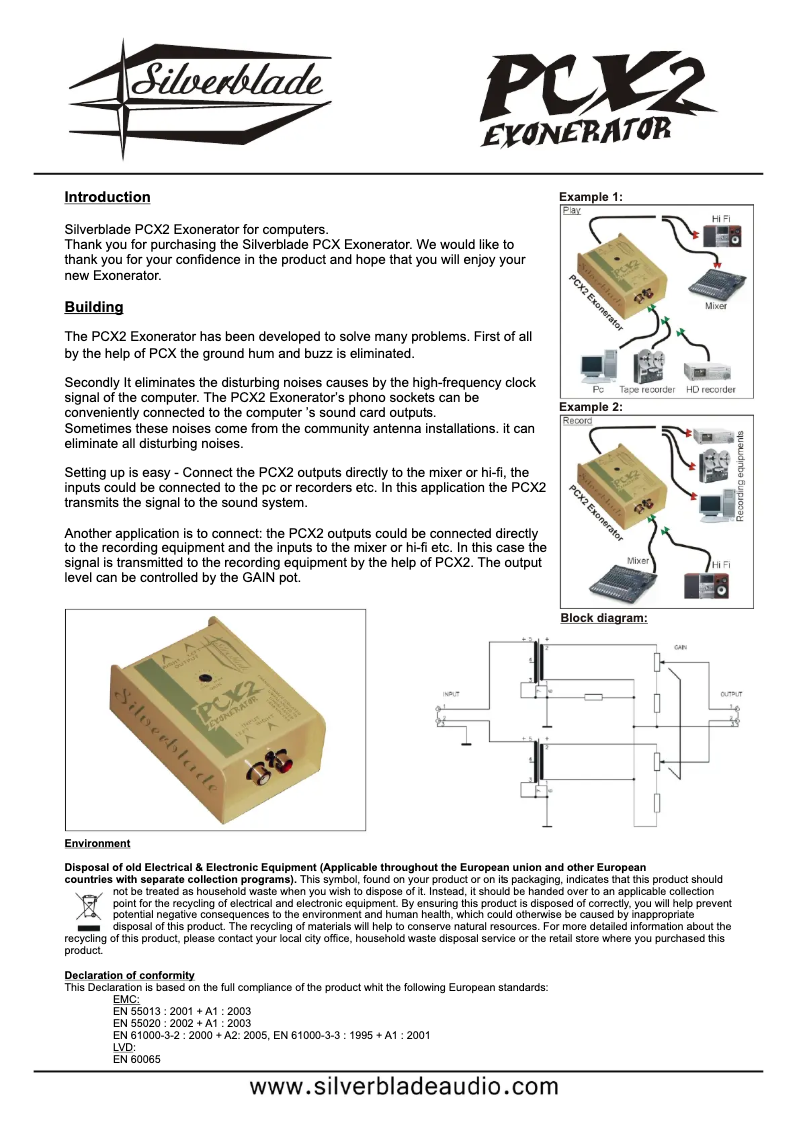 Page 1 de la notice Manuel utilisateur Millenium PCX 2