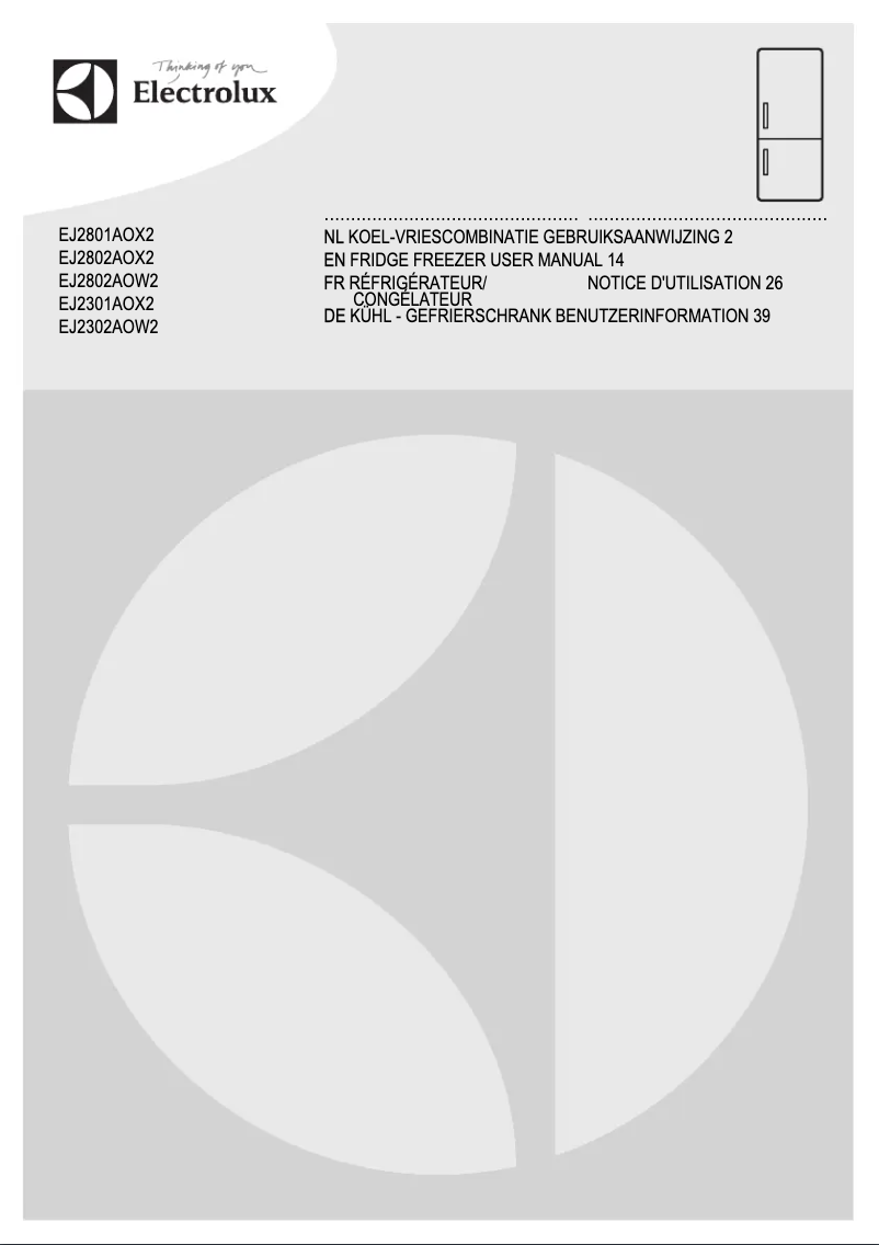 Page 1 de la notice Manuel utilisateur Electrolux EJ2802AOW2