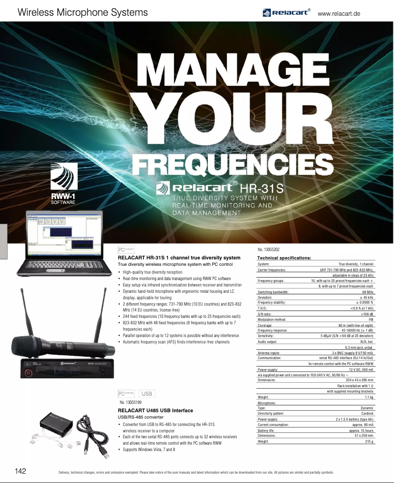 Page 1 de la notice Catalogue Relacart U485