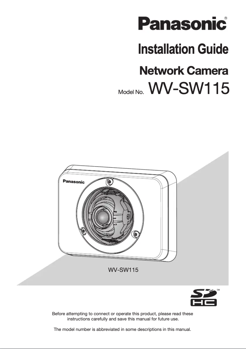 Page 1 de la notice Manuel utilisateur Panasonic WV-SW115