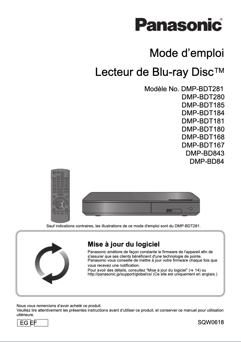 Page 1 of the manual User Manual Panasonic DMP-BDT167