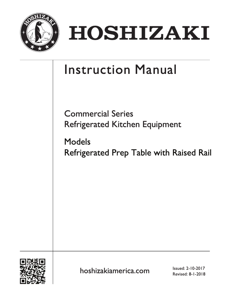 Page 1 de la notice Guide d'installation Hoshizaki CPT46-D