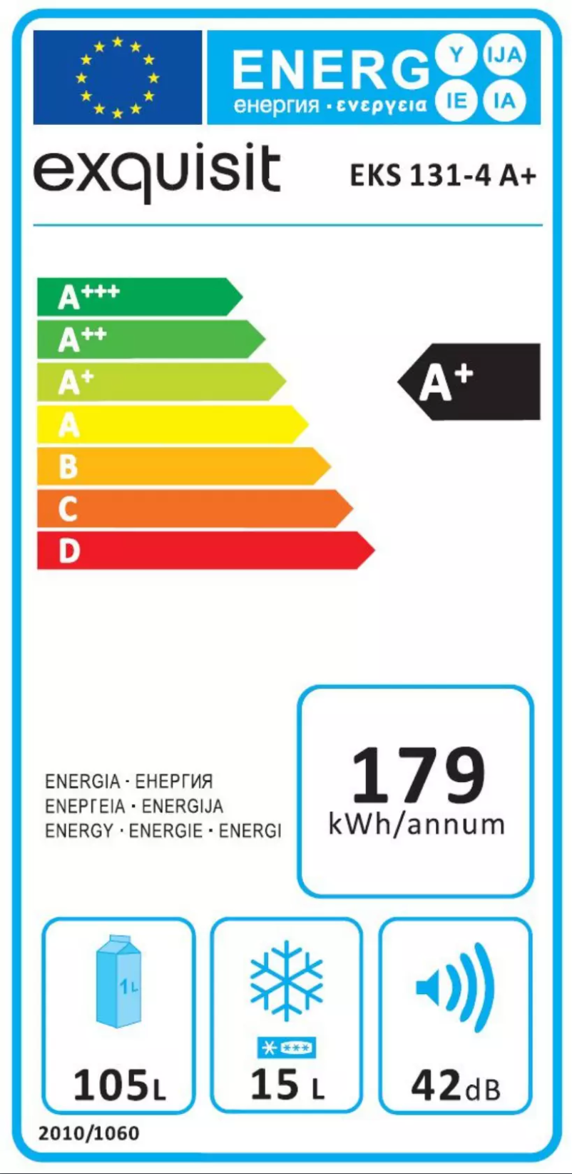 Page 1 de la notice Label énergétique Exquisit EKS131-4A+