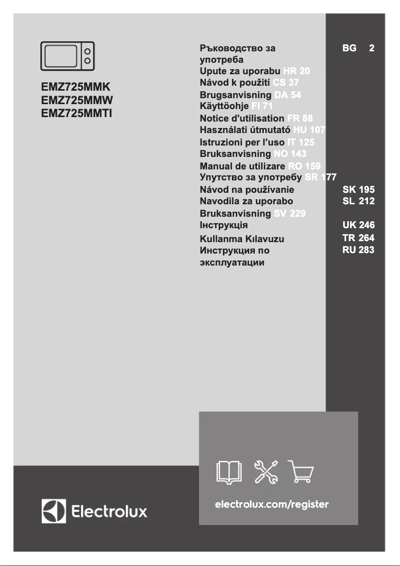 Page 1 de la notice Manuel utilisateur Electrolux EMZ725MMW
