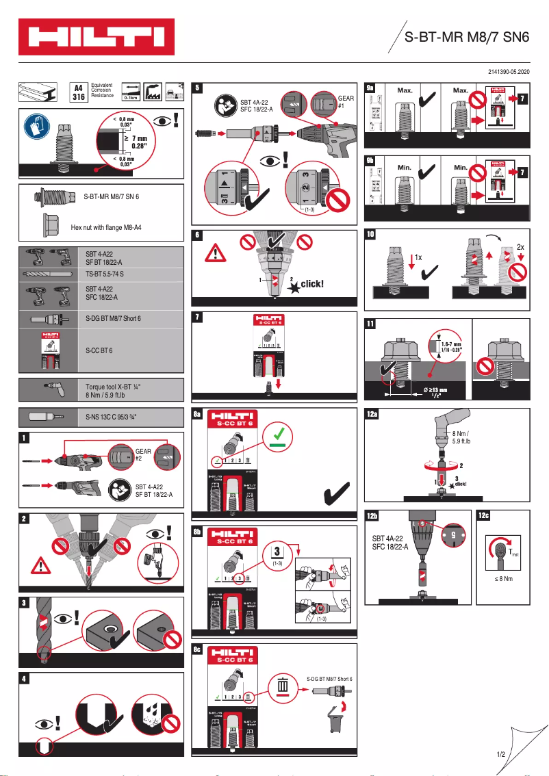 Página 1 del manual Instrucciones / montaje Hilti S-BT MR
