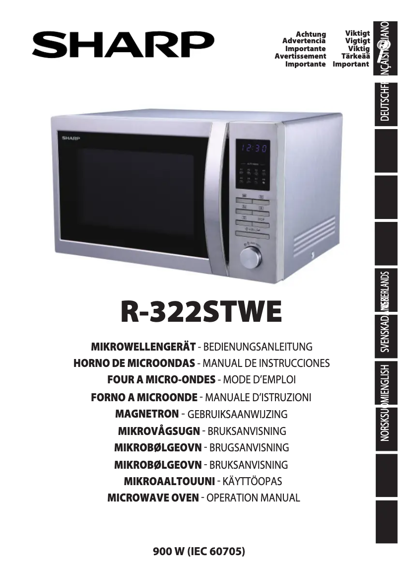 Page n°1 - Manuel utilisateur Sharp R-322STWE
