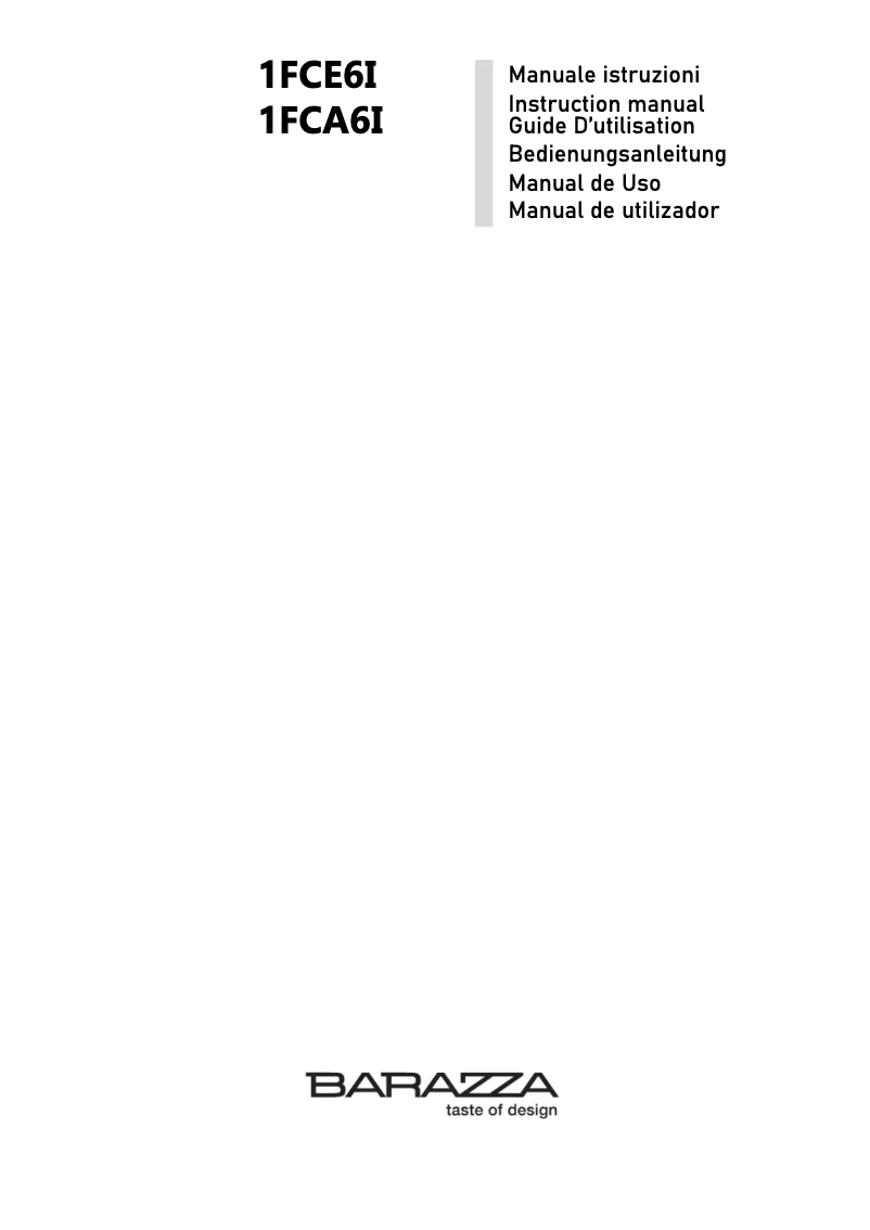Page 1 de la notice Manuel utilisateur Barazza 1FCE6I