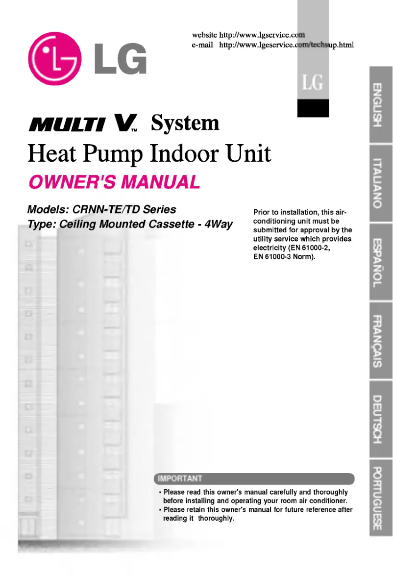 Page 1 de la notice Manuel utilisateur LG CRNN426TDA0