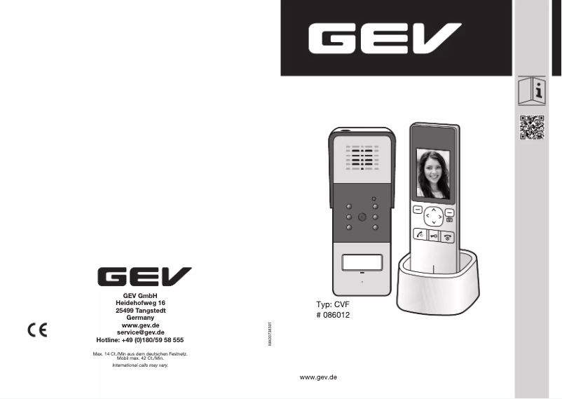 Page 1 de la notice Manuel utilisateur GEV 086012