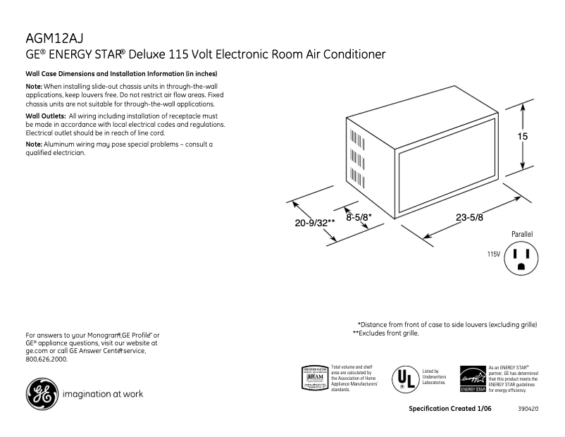 Image de la première page du manuel de l'appareil AGM12AJ