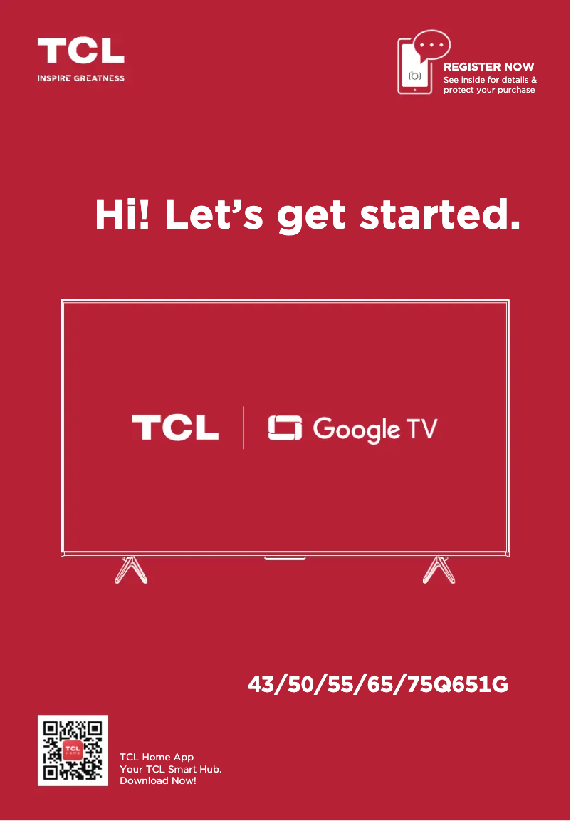 Page 1 de la notice Manuel utilisateur TCL 75Q651G