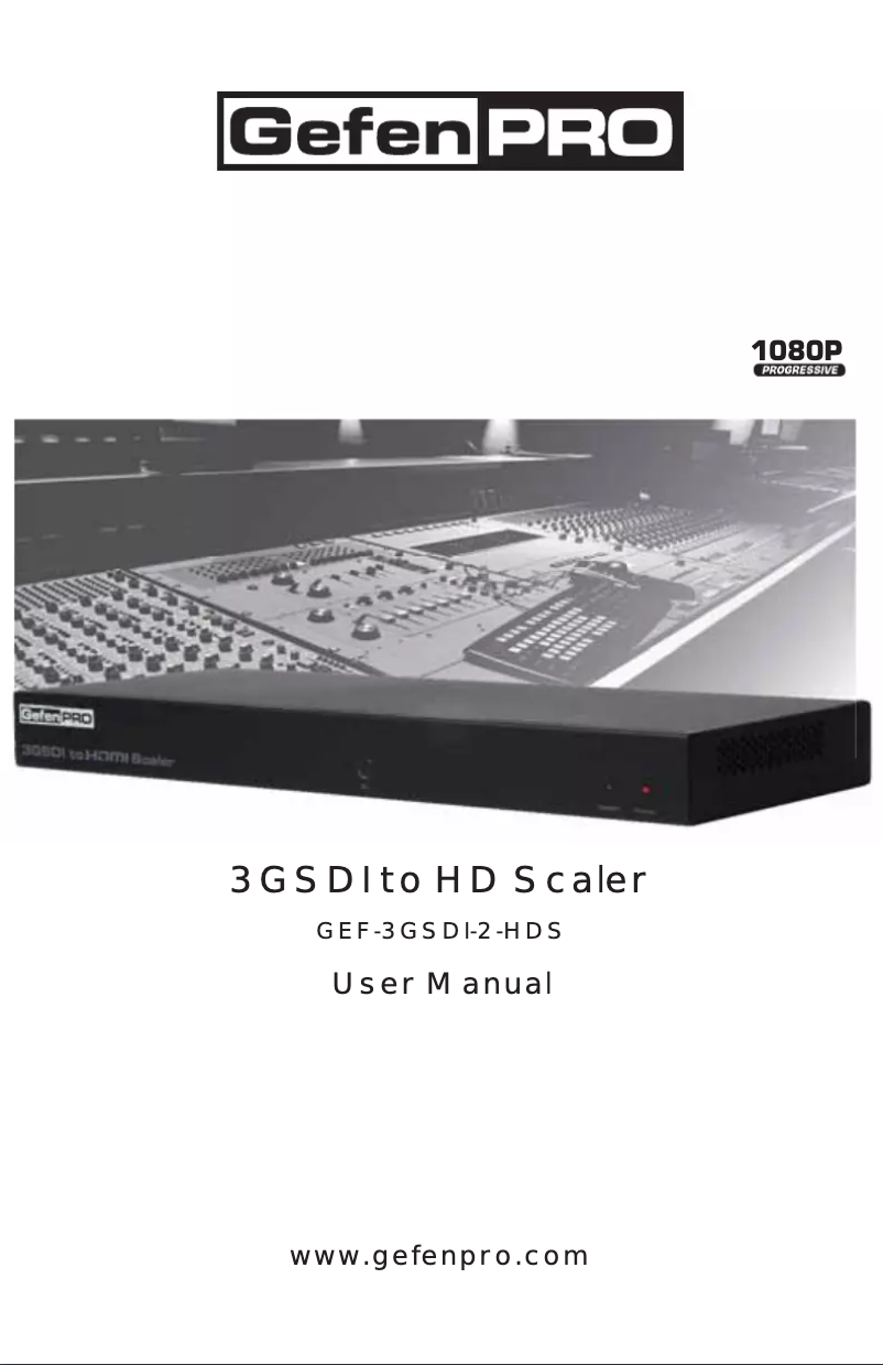 Page 1 de la notice Manuel utilisateur Gefen GEF-3GSDI-2-HDS