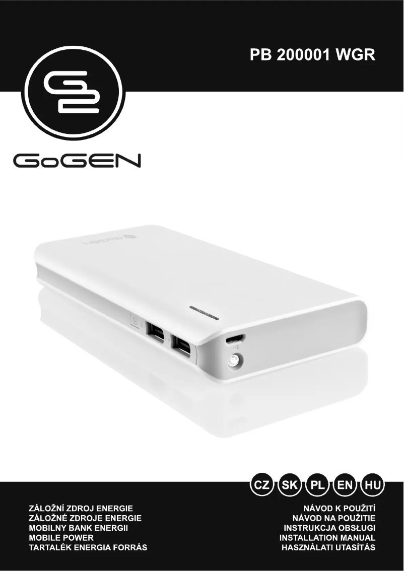 Page n°1 - Manuel utilisateur GoGen PB 200001 WGR