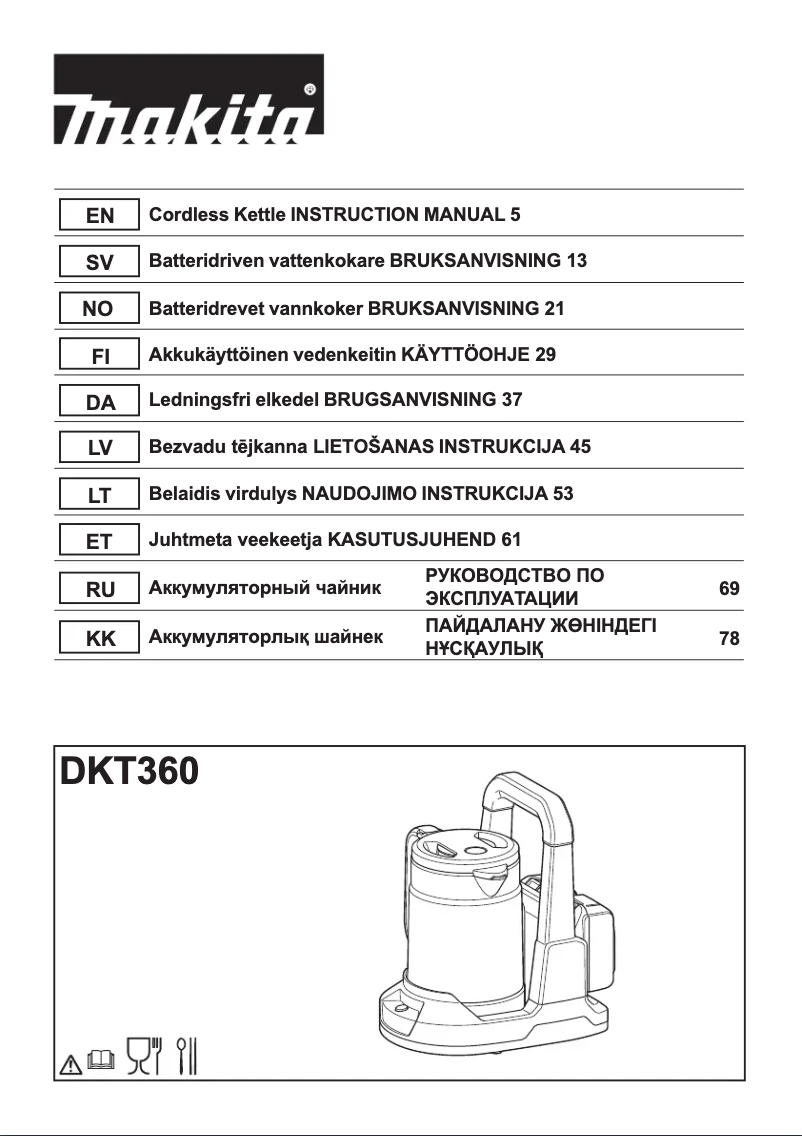 Página 1 del manual Manual de usuario Makita DKT360
