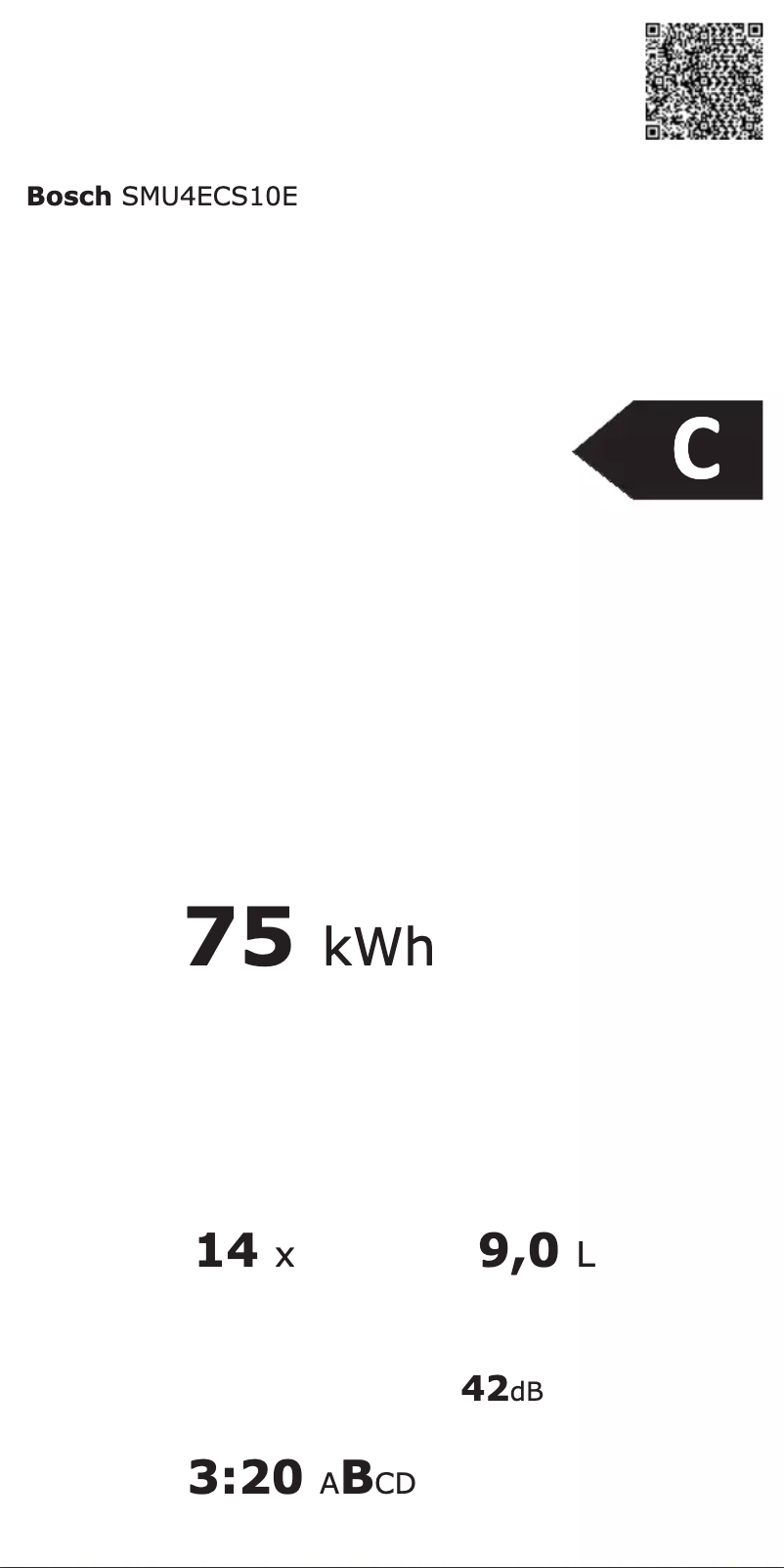 Page n°1 - Label énergétique Bosch SMU4ECS10E
