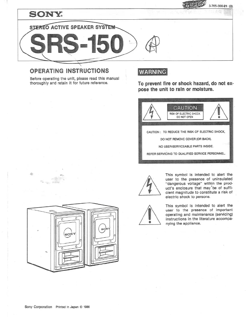 Página 1 del manual Manual de usuario Sony SRS-150