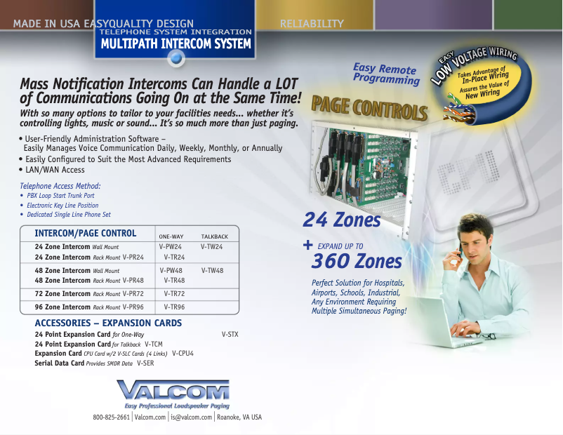 Page 1 de la notice Manuel utilisateur Valcom MultiPath Talkback