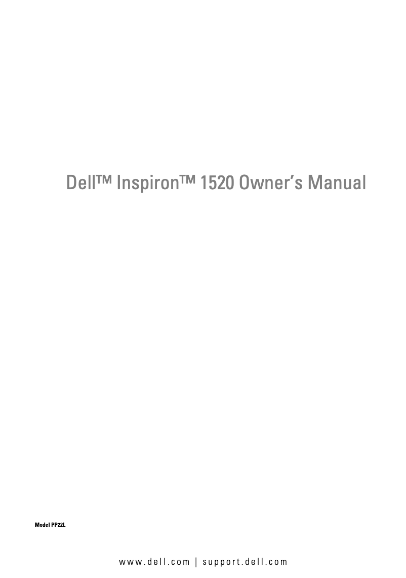 Page 1 de la notice Manuel utilisateur Dell Inspiron 1520