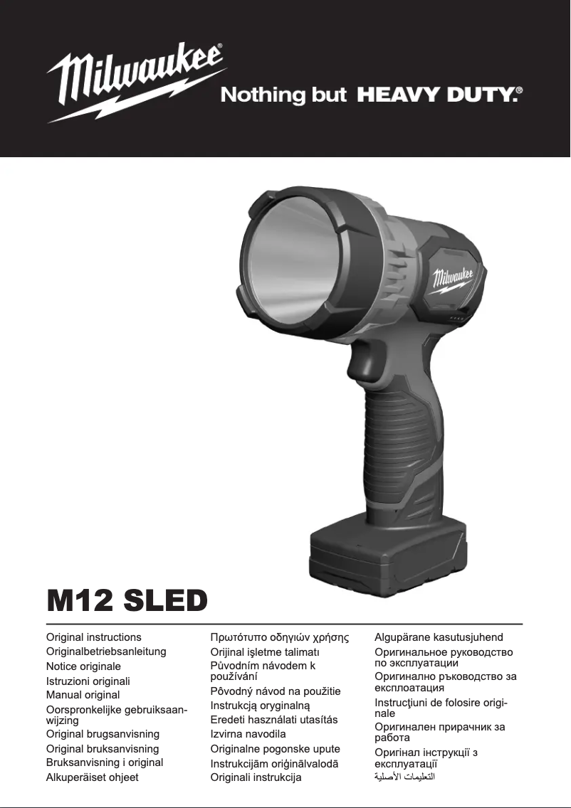 Page n°1 - Manuel utilisateur Milwaukee M12 SLED