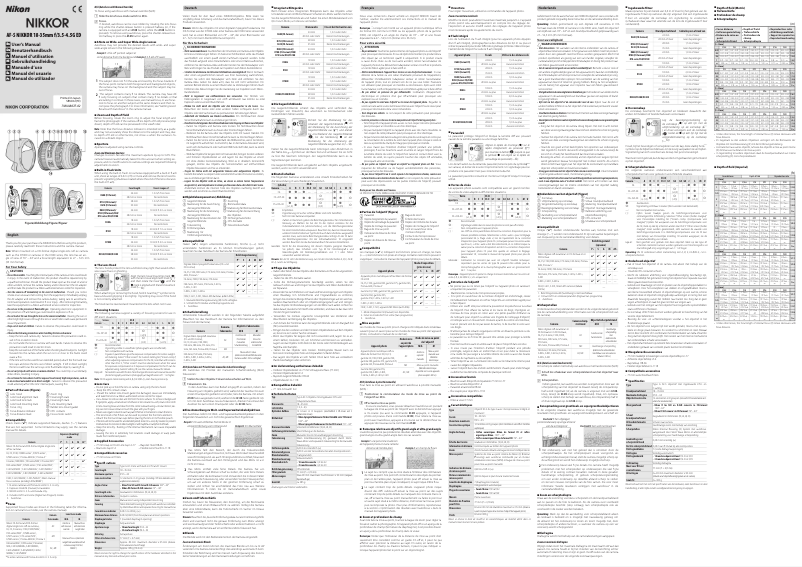 Page 1 de la notice Manuel utilisateur Nikon Nikkor AF-S 18-35mm f/3.5-4.5G ED