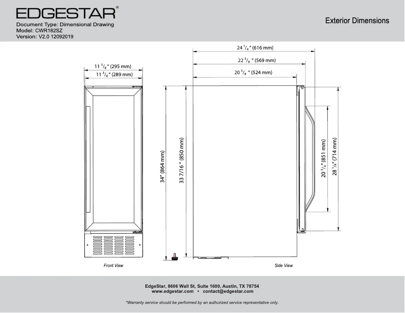 Image de la première page du manuel de l'appareil CWR182SZ