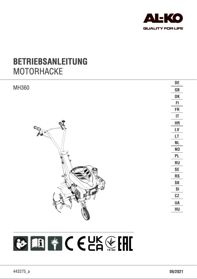 Page n°1 - Manuel utilisateur AL-KO MH 360