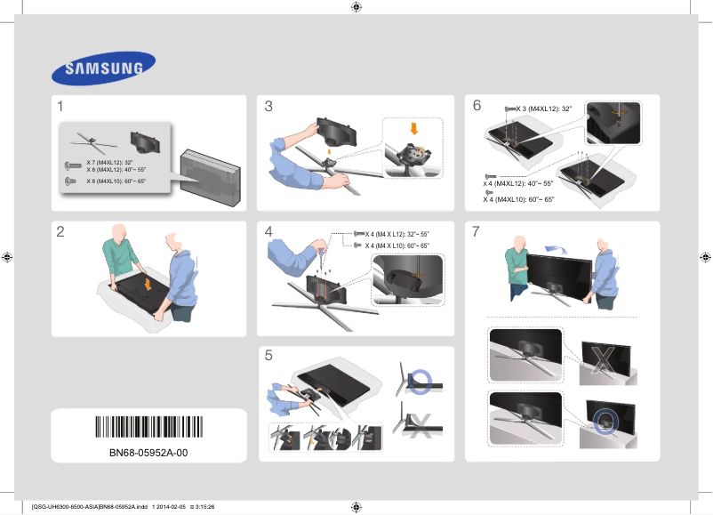 Page 1 de la notice Guide d'installation Samsung UA60H6300AW