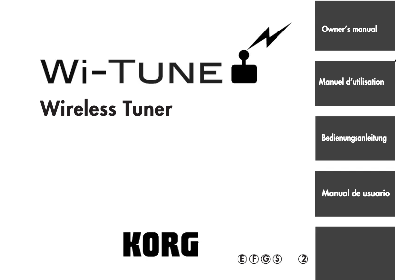 Page n°1 - Manuel utilisateur Korg Wi-Tune