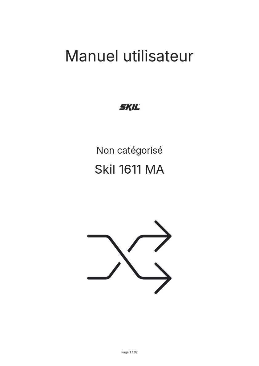 Page n°1 - Manuel utilisateur Skil 1611 MA