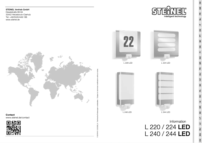 Page n°1 - Manuel utilisateur Steinel L 224 LED