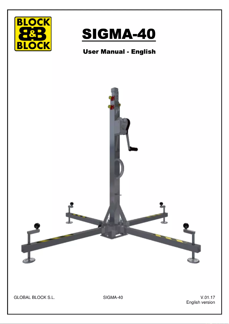 Page n°1 - Manuel utilisateur Block & Block SIGMA-40