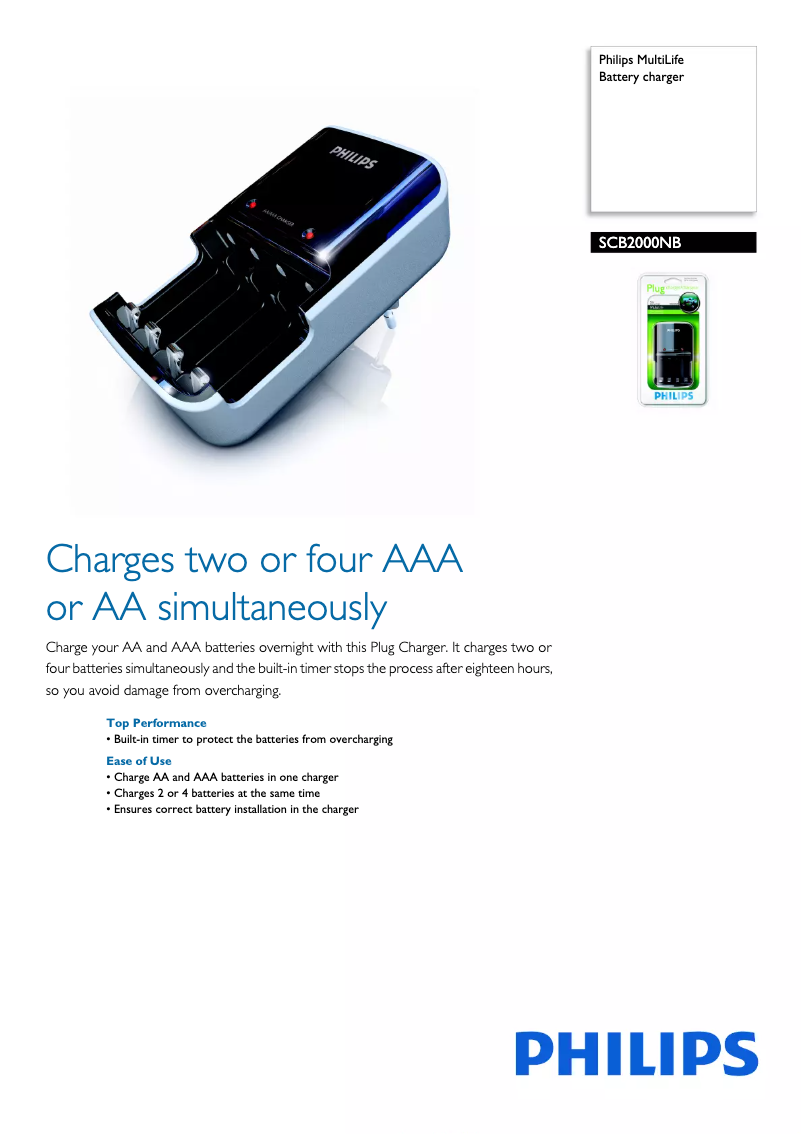 Página 1 del manual Folleto Philips SCB2000NB