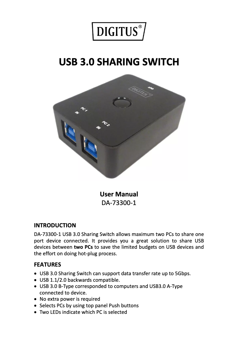 Page n°1 - Manuel utilisateur ASSMANN Electronic DA-73300-1