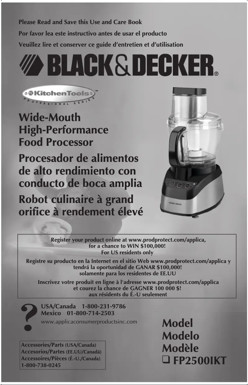 Page 1 de la notice Manuel utilisateur Black & Decker FP2500IKT