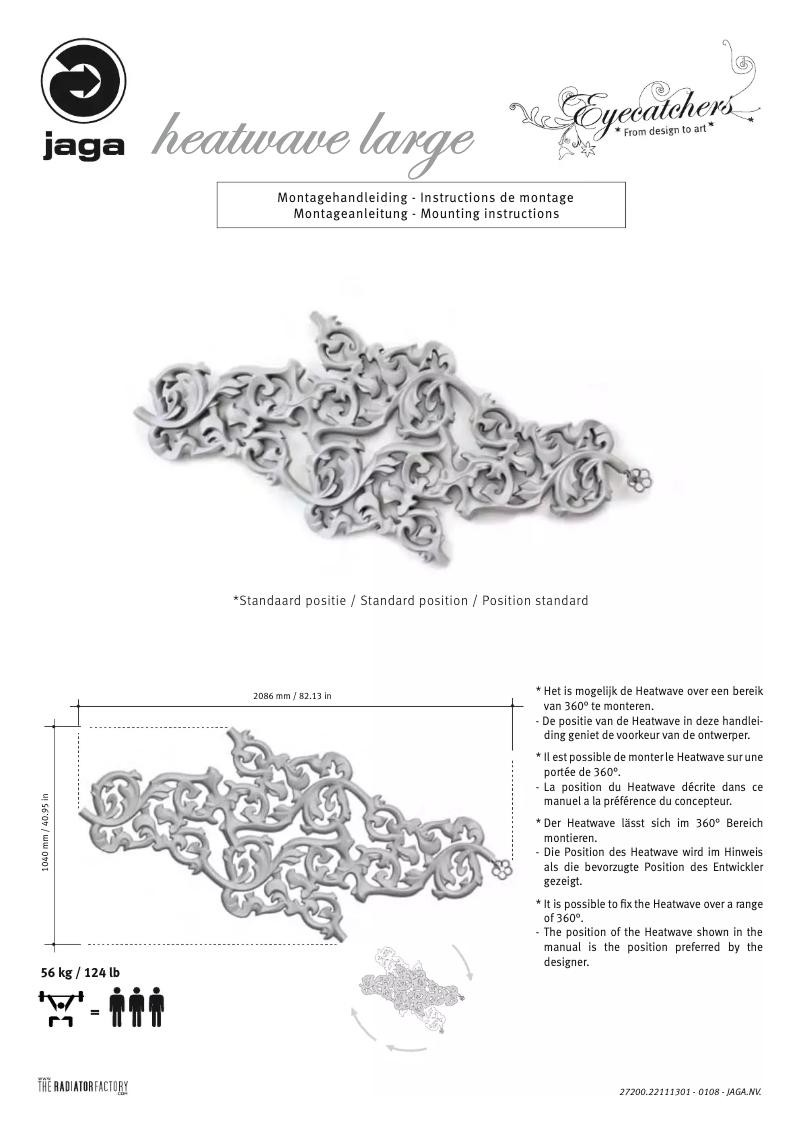 Page 1 de la notice Manuel utilisateur Jaga Heatwave Large