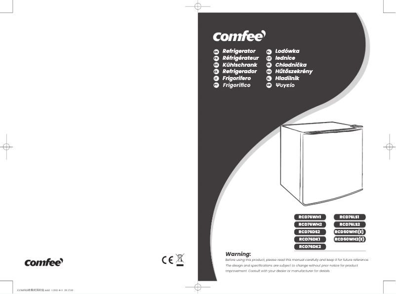 Page n°1 - Manuel utilisateur Comfee RCD76WH2