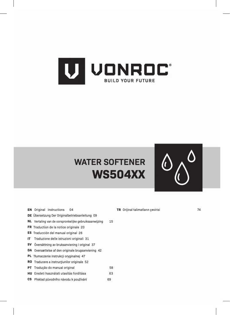 Page n°1 - Manuel utilisateur Vonroc WS504XX
