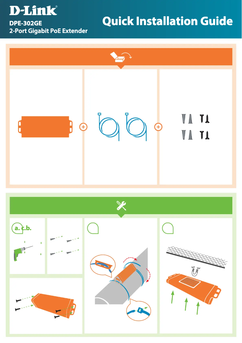 Page n°1 - Guide de démarrage rapide D-Link DPE-302GE
