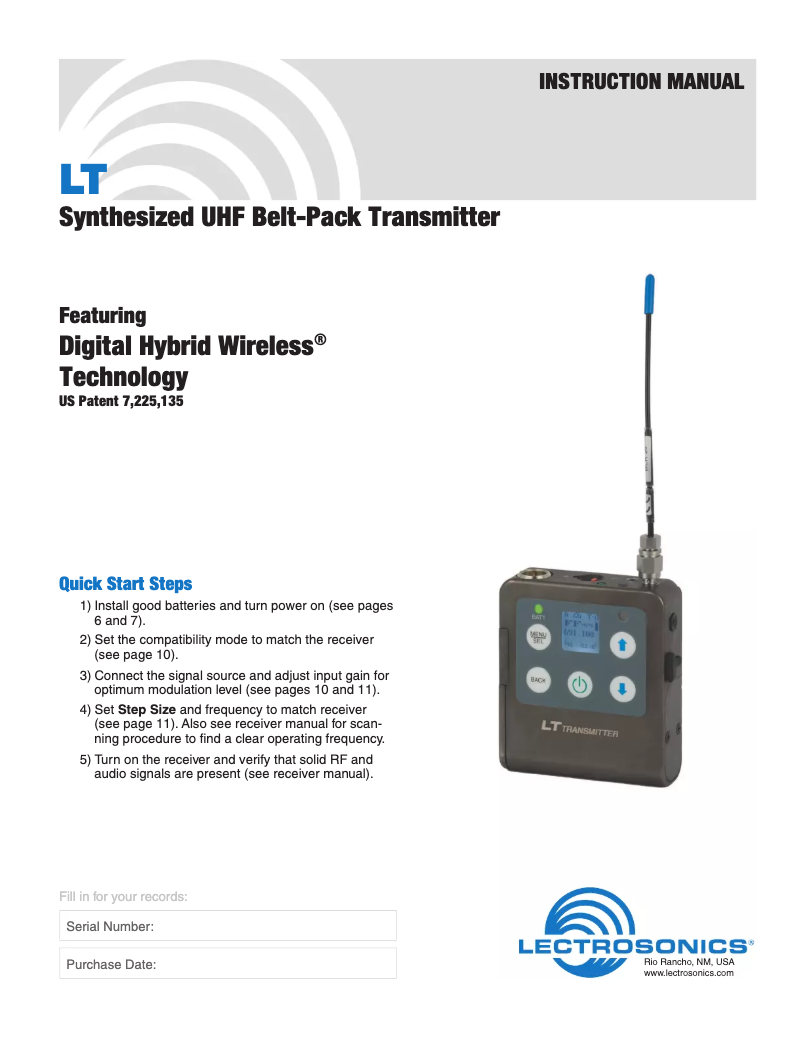 Image de la première page du manuel de l'appareil ZS-LRLT