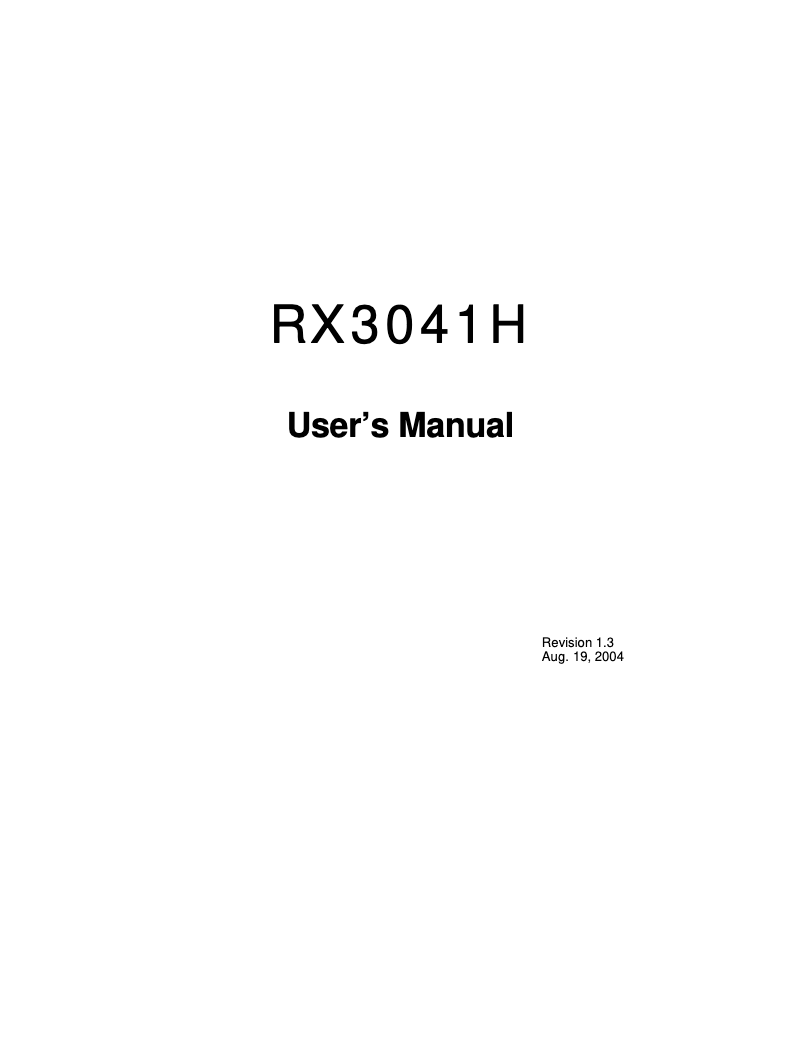 Page 1 de la notice Manuel utilisateur Asus RX3041H