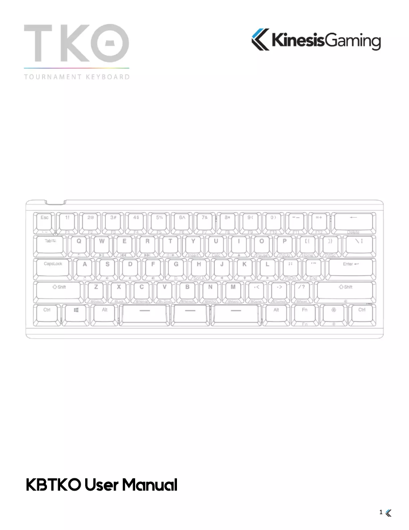 Page n°1 - Manuel utilisateur Kinesis TKO