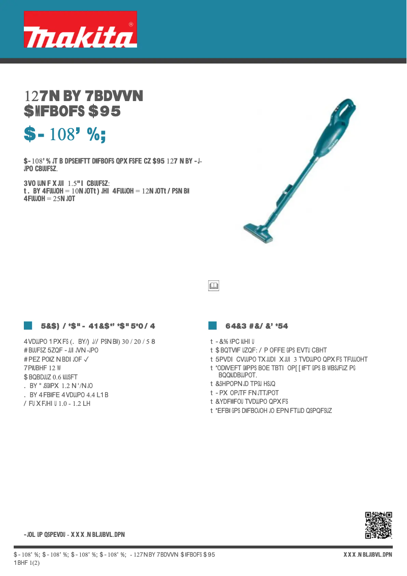 Page 1 de la notice Fiche technique Makita CL108FDZ