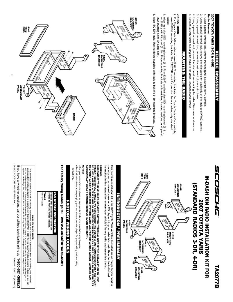 Page n°1 - Manuel utilisateur Scosche TA2077B