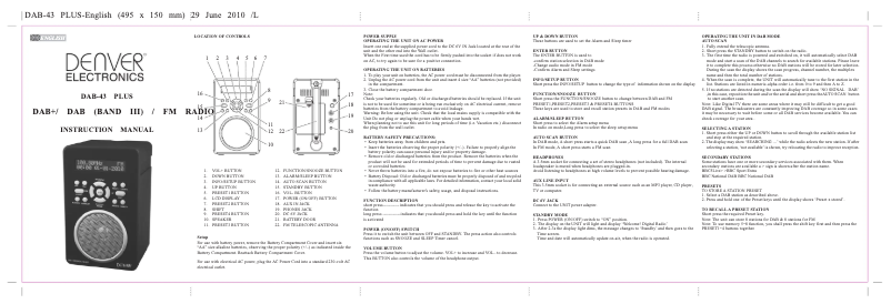 Imagen de la primera página del manual del dispositivo DAB-43