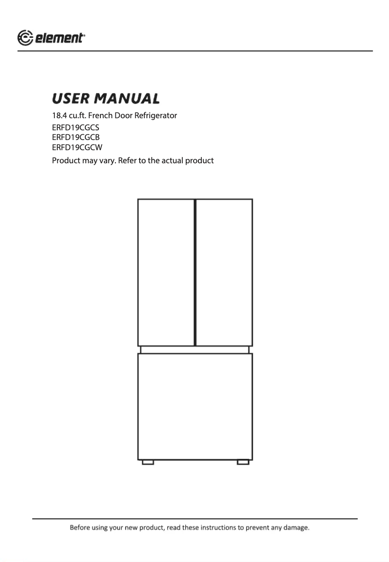 Page 1 de la notice Manuel utilisateur Element ERFD19CGCS