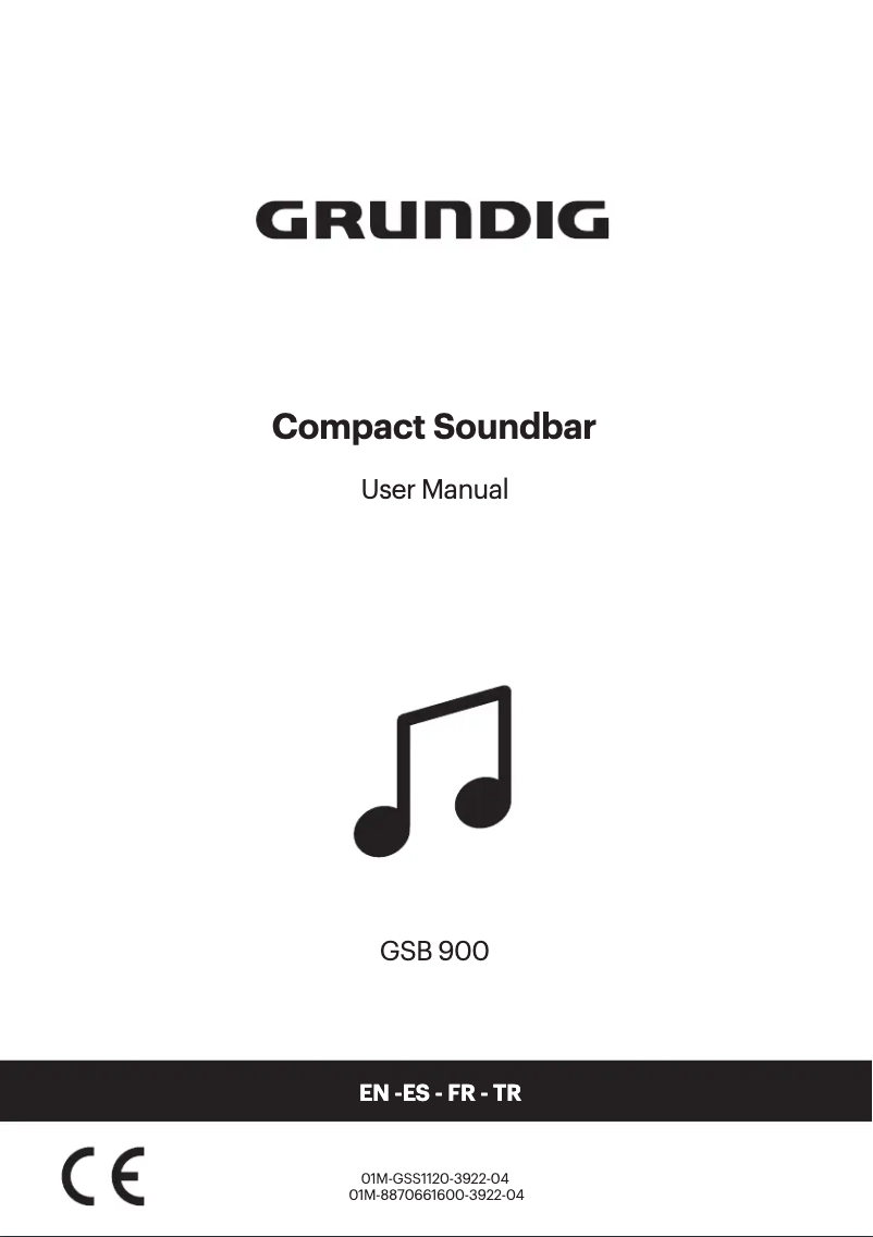 Page n°1 - Manuel utilisateur Grundig GSB 900