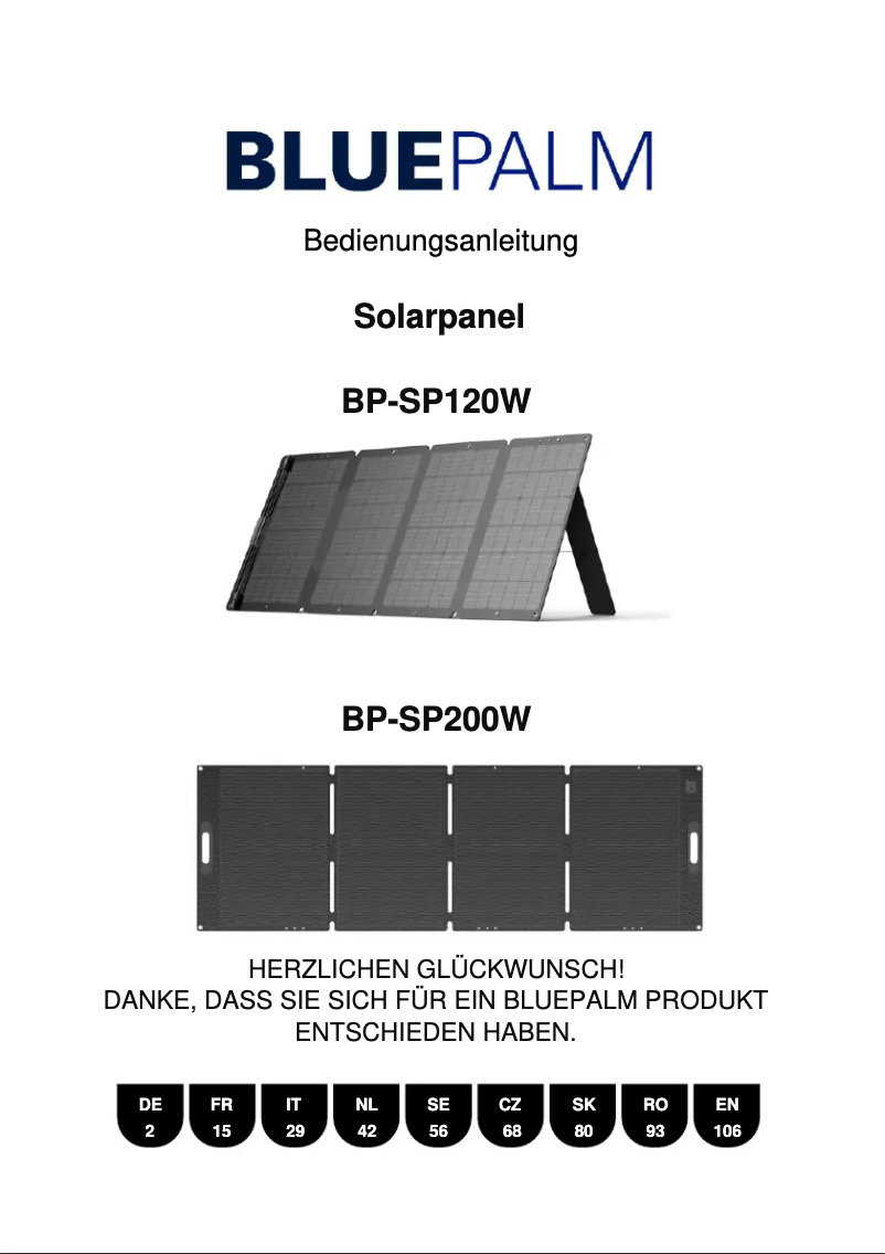 Page 1 de la notice Manuel utilisateur BLUEPALM BP-SP120W